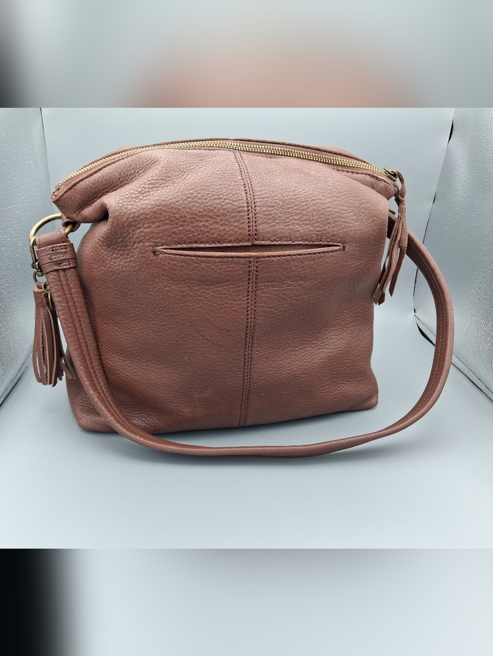 The Sak Collective Suri Brown Pebbled Soft Leather Hobo Bag Boho Purse